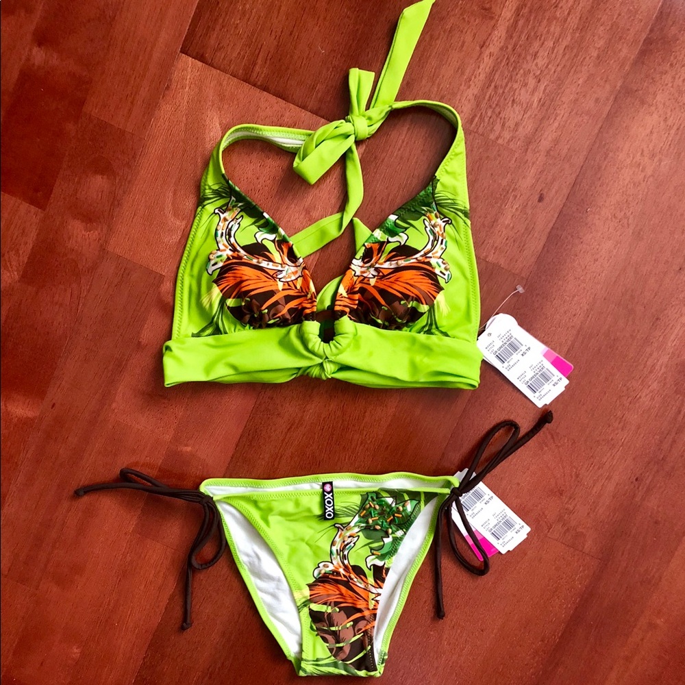 XOXO Lime Green Bikini Set